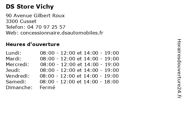 DS Store Vichy à Cusset: adresse et heures d'ouverture