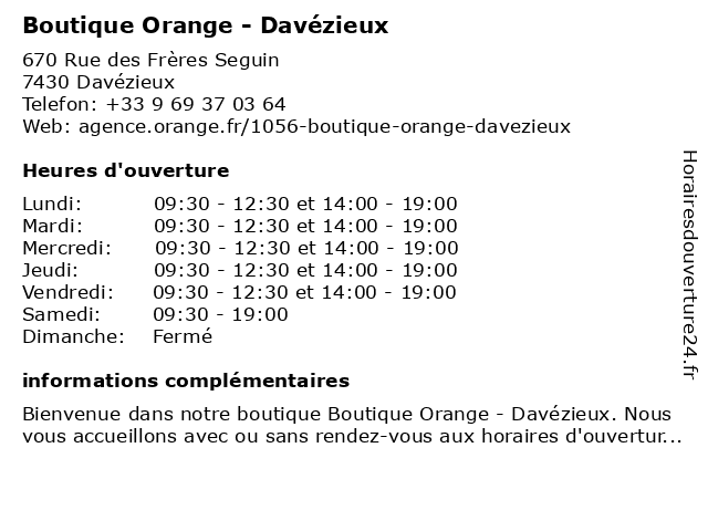 Boutique Orange - Davézieux à Davézieux: adresse et heures d'ouverture
