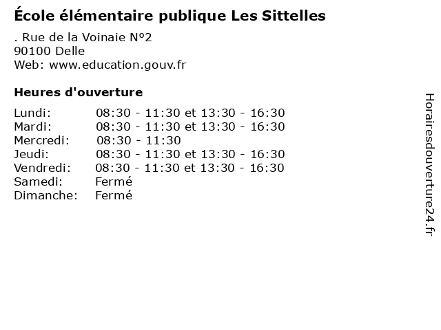 École élémentaire publique Les Sittelles à Delle: adresse et heures d'ouverture