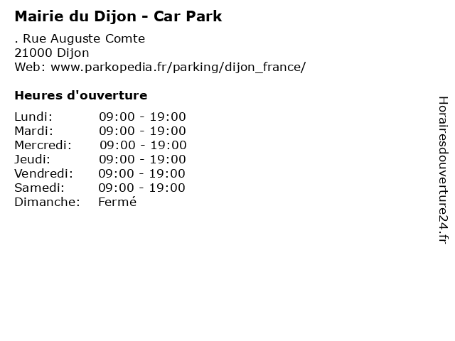 Mairie du Dijon - Car Park à Dijon: adresse et heures d'ouverture