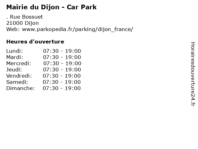 Mairie du Dijon - Car Park à Dijon: adresse et heures d'ouverture