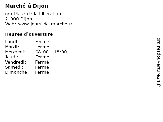 Marché à Dijon à Dijon: adresse et heures d'ouverture