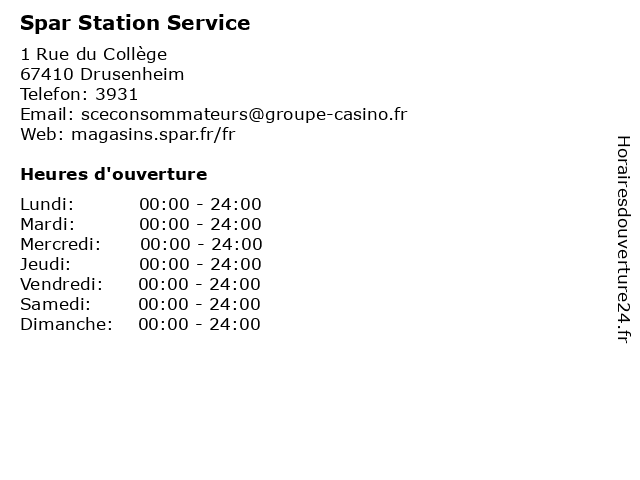 Spar Station Service à Drusenheim: adresse et heures d'ouverture