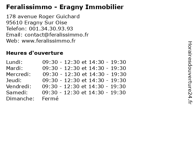 Feralissimmo - Eragny Immobilier à Eragny Sur Oise: adresse et heures d'ouverture