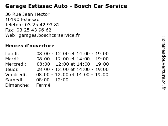 Garage Estissac Auto - Bosch Car Service à Estissac: adresse et heures d'ouverture