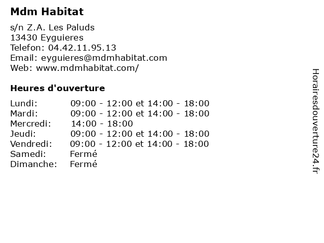 Mdm Habitat à Eyguieres: adresse et heures d'ouverture