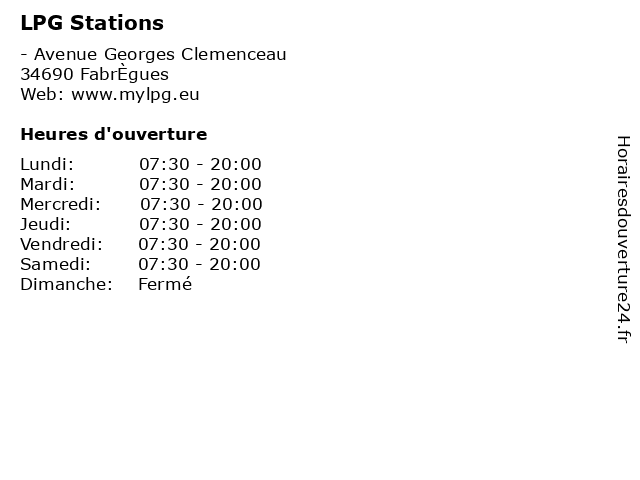 LPG Stations à FabrÈgues: adresse et heures d'ouverture