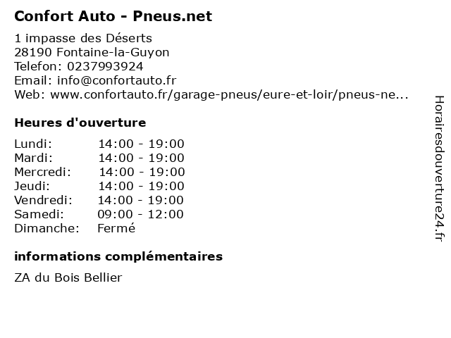 Confort Auto - Pneus.net à Fontaine-la-Guyon: adresse et heures d'ouverture