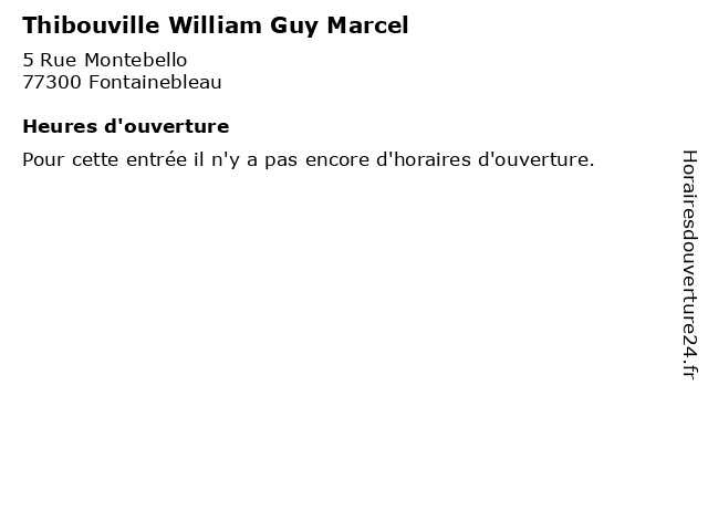 Thibouville William Guy Marcel à Fontainebleau: adresse et heures d'ouverture