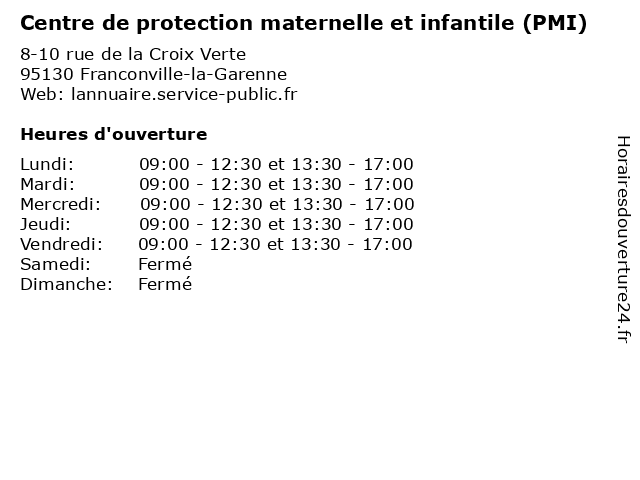 Centre de protection maternelle et infantile (PMI) à Franconville-la-Garenne: adresse et heures d'ouverture