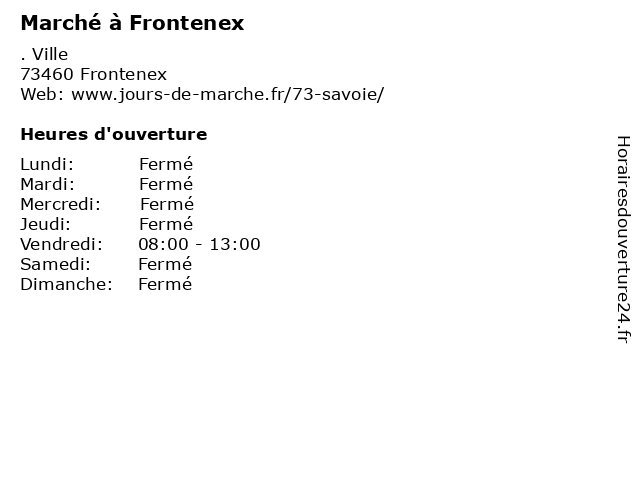 Marché à Frontenex à Frontenex: adresse et heures d'ouverture