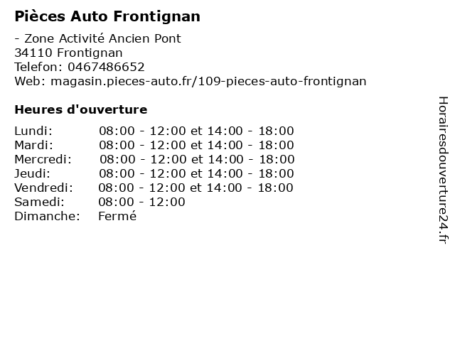 Pièces Auto Frontignan à Frontignan: adresse et heures d'ouverture