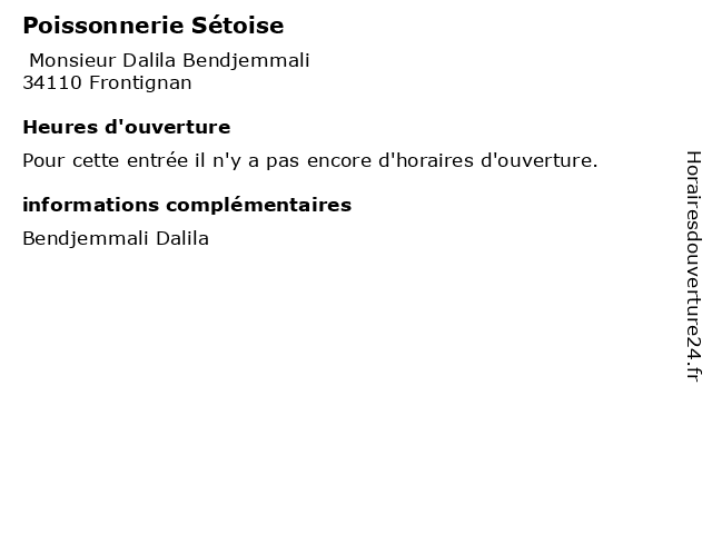 Poissonnerie Sétoise à Frontignan: adresse et heures d'ouverture