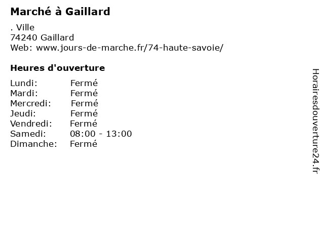Marché à Gaillard à Gaillard: adresse et heures d'ouverture