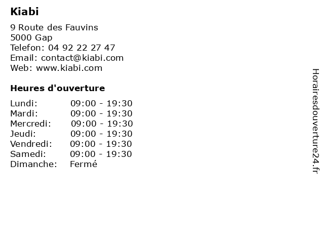 ᐅ Horaires D Ouverture Kiabi 9 Route Des Fauvins A Gap