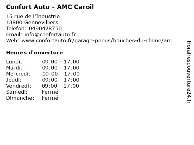 Confort Auto - AMC Caroil à Gennevilliers: adresse et heures d'ouverture