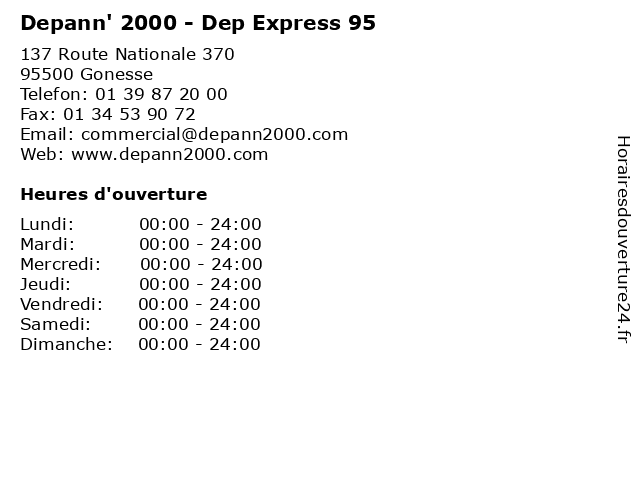 Depann' 2000 - Dep Express 95 à Gonesse: adresse et heures d'ouverture