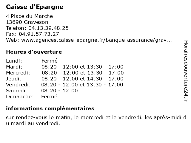 Horaires Caisse D'épargne Amiens ᐅ Horaires d'ouverture „Caisse d'Epargne“ | 4 Place du Marche à Graveson