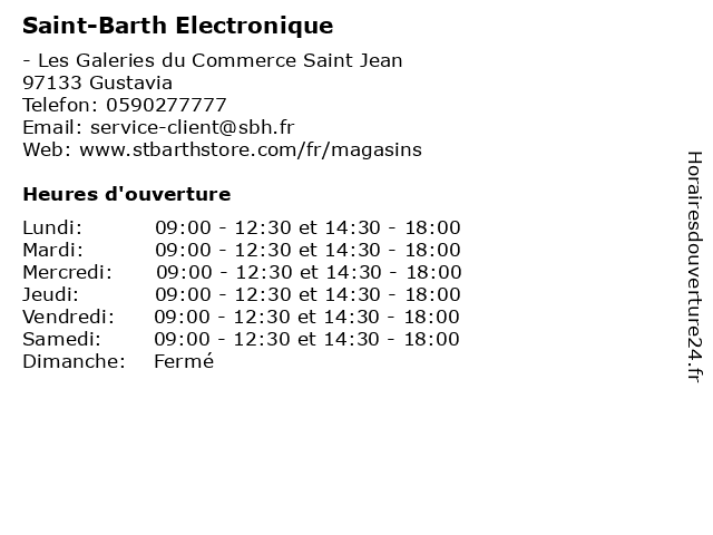 Saint-Barth Electronique à Gustavia: adresse et heures d'ouverture