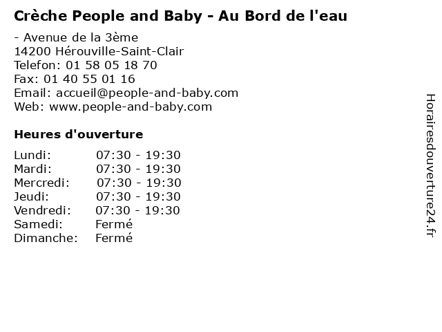 Crèche People and Baby - Au Bord de l'eau à Hérouville-Saint-Clair: adresse et heures d'ouverture