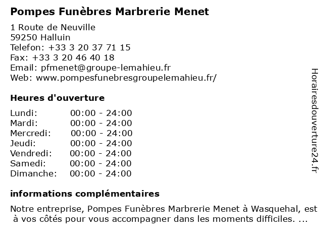 Avis De Décès Pompes Funèbres Menet Halluin