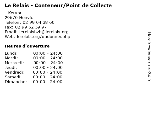Le Relais - Conteneur/Point de Collecte à Henvic: adresse et heures d'ouverture