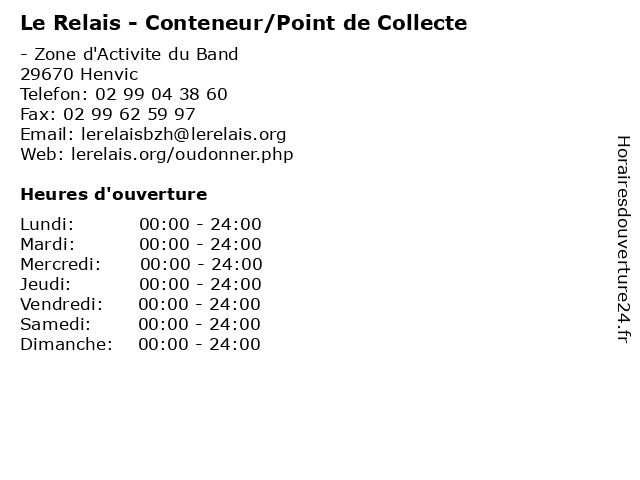 Le Relais - Conteneur/Point de Collecte à Henvic: adresse et heures d'ouverture