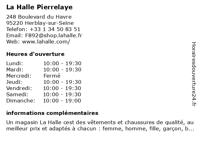 La Halle Pierrelaye à Herblay-sur-Seine: adresse et heures d'ouverture