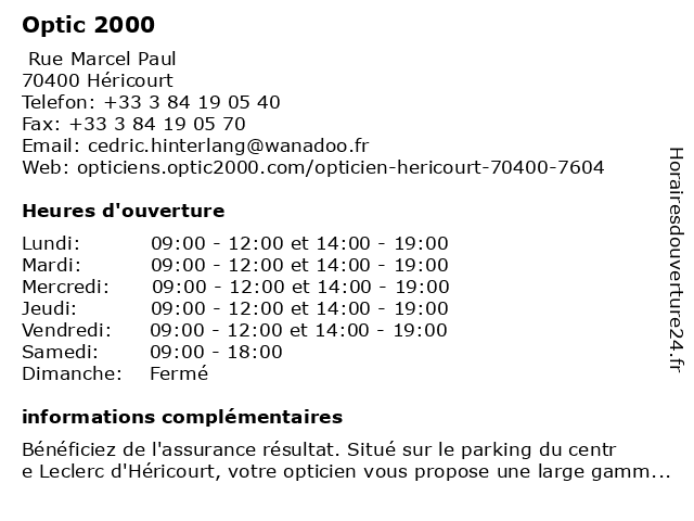 Audio 2000 à Hericourt: adresse et heures d'ouverture