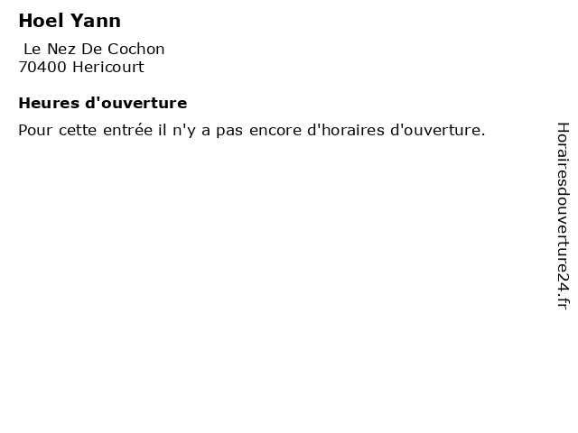 Hoel Yann à Hericourt: adresse et heures d'ouverture