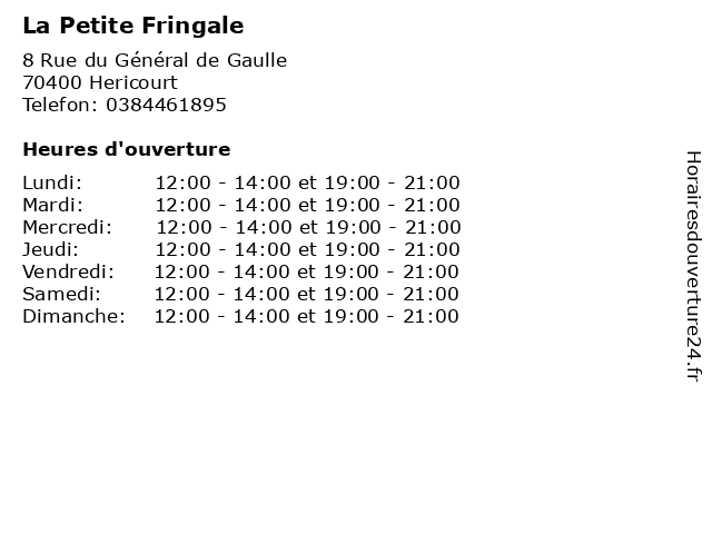 La Petite Fringale à Hericourt: adresse et heures d'ouverture