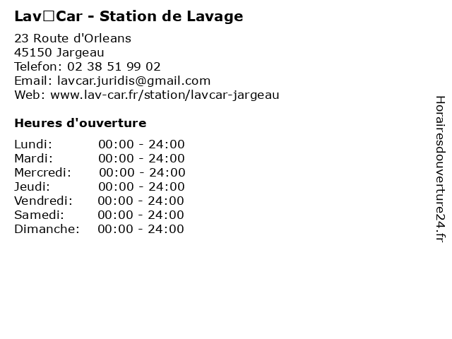 Lav’Car - Station de Lavage à Jargeau: adresse et heures d'ouverture