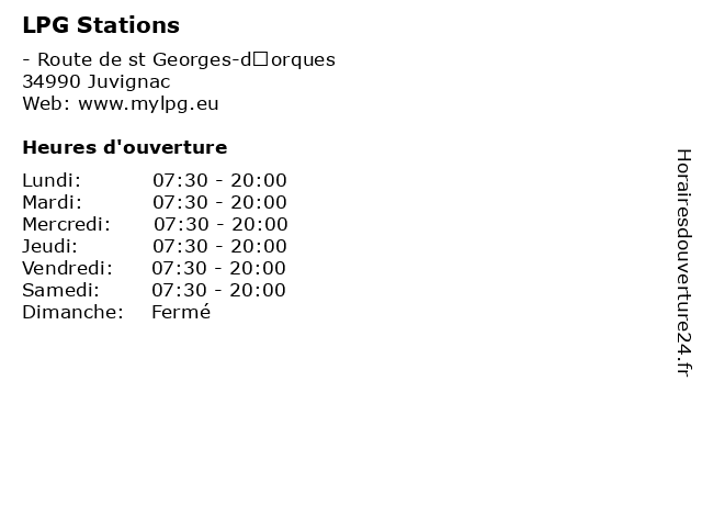 LPG Stations à Juvignac: adresse et heures d'ouverture