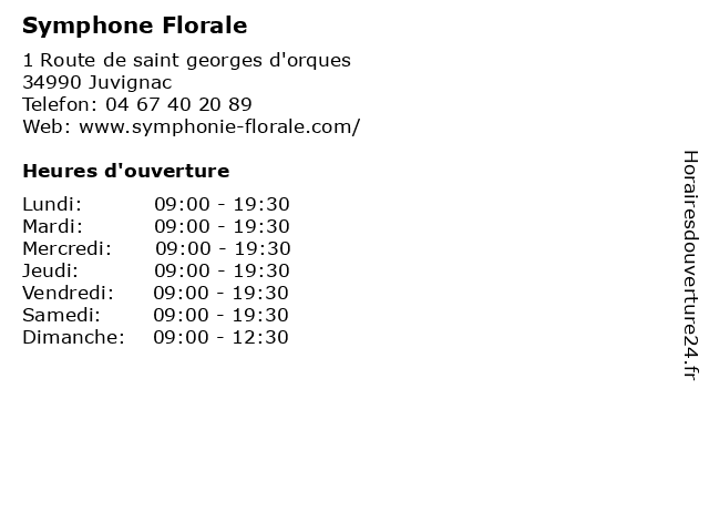 Symphone Florale à Juvignac: adresse et heures d'ouverture