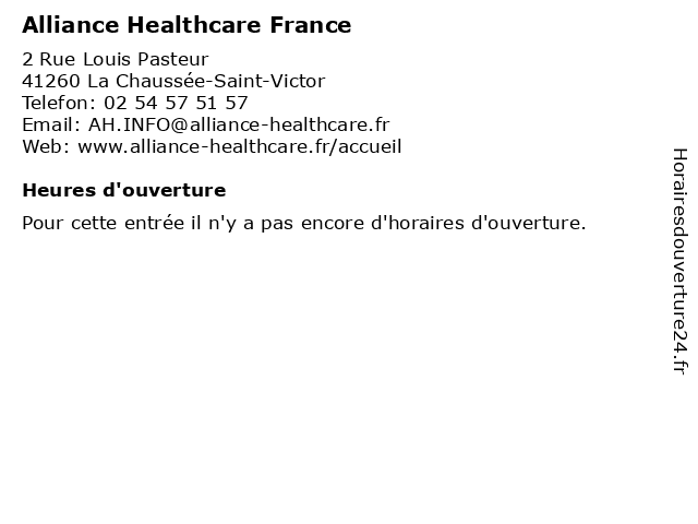 Alliance Healthcare France à La Chaussée-Saint-Victor: adresse et heures d'ouverture