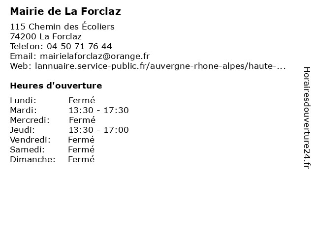 Mairie de La Forclaz à La Forclaz: adresse et heures d'ouverture