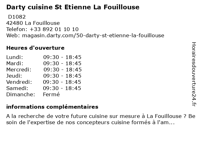 Darty cuisine St Etienne La Fouillouse à La Fouillouse: adresse et heures d'ouverture