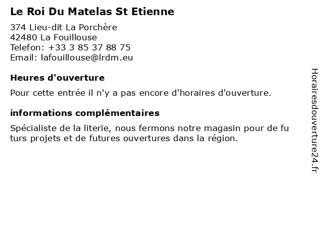 Le Roi Du Matelas St Etienne à La Fouillouse: adresse et heures d'ouverture
