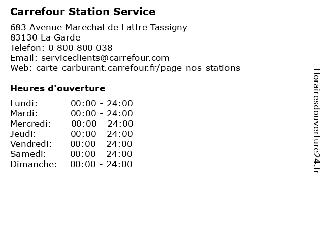 Carrefour Station Service à La Garde: adresse et heures d'ouverture