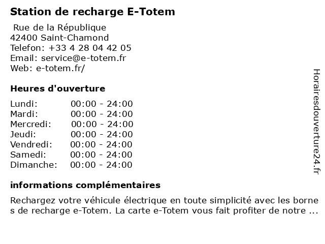 E-Totem - Borne de Recharge Electrique à La Grand-Croix: adresse et heures d'ouverture