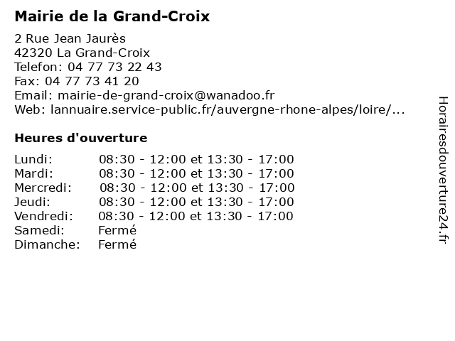 Mairie de la Grand-Croix à La Grand-Croix: adresse et heures d'ouverture