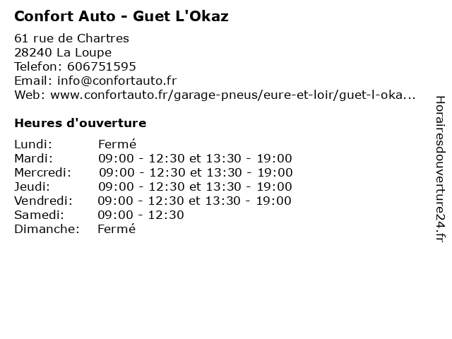 Confort Auto - Guet L'Okaz à La Loupe: adresse et heures d'ouverture