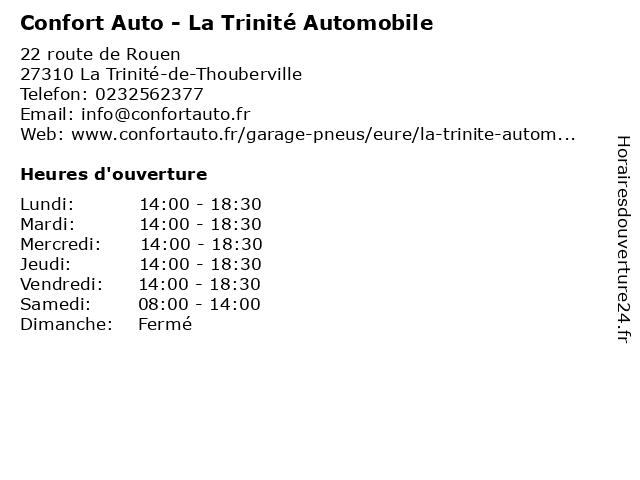 Confort Auto - La Trinité Automobile à La Trinité-de-Thouberville: adresse et heures d'ouverture