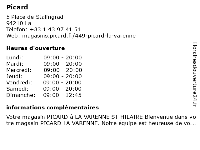 ᐅ Picard Surgelés - Horaires d'ouverture | 5 place de ...