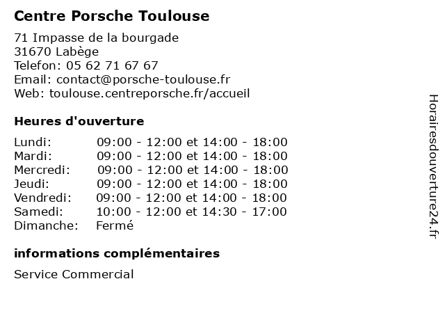 Centre Porsche Toulouse à Labège: adresse et heures d'ouverture