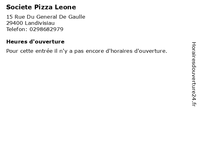 Societe Pizza Leone à Landivisiau: adresse et heures d'ouverture