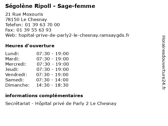 Ségolène Ripoll - Sage-femme à Le Chesnay: adresse et heures d'ouverture