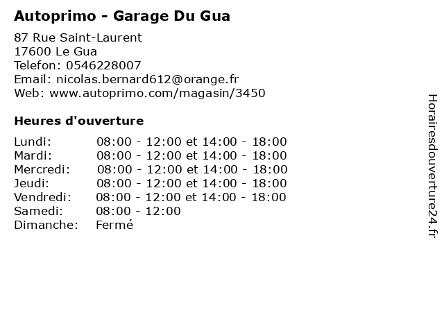 Autoprimo - Garage Du Gua à Le Gua: adresse et heures d'ouverture