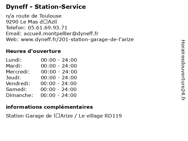 Dyneff - Station-Service à Le Mas d’Azil: adresse et heures d'ouverture