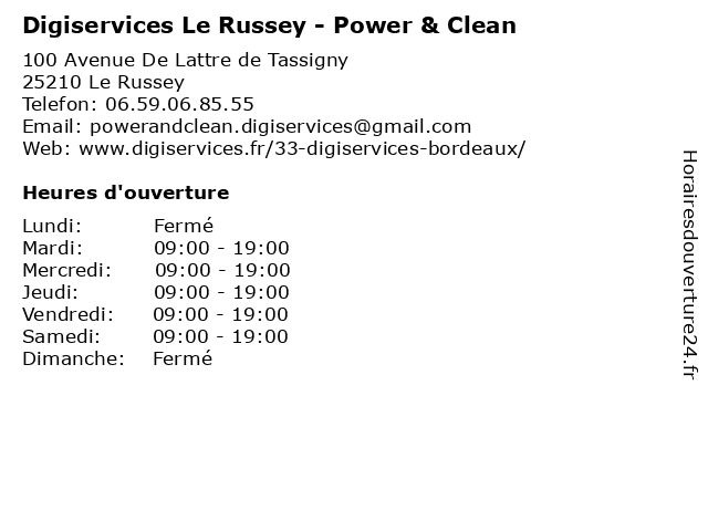 Digiservices Le Russey - Power & Clean à Le Russey: adresse et heures d'ouverture